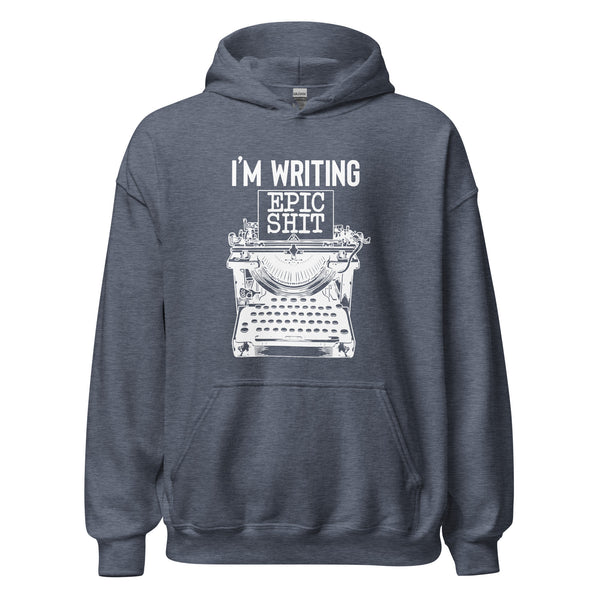 Hoodie Classic - I'm writing epic Shit white Heather Sport Dark Navy ein Produkt von SCHIETKRAM