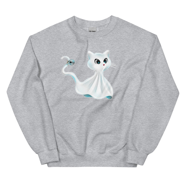 Sweatshirt - Ghost Cat by Wanderkraehe Sport Grey ein Produkt von SCHIETKRAM