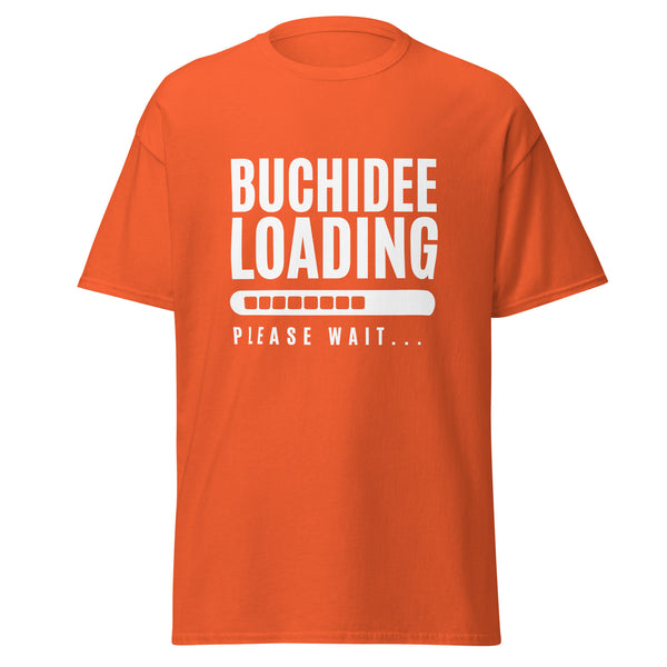 T-Shirt Classic - Buchidee Loading white Orange ein Produkt von SCHIETKRAM