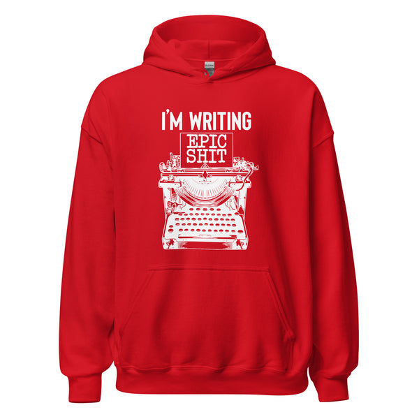 Hoodie Classic - I'm writing epic Shit white Red ein Produkt von SCHIETKRAM