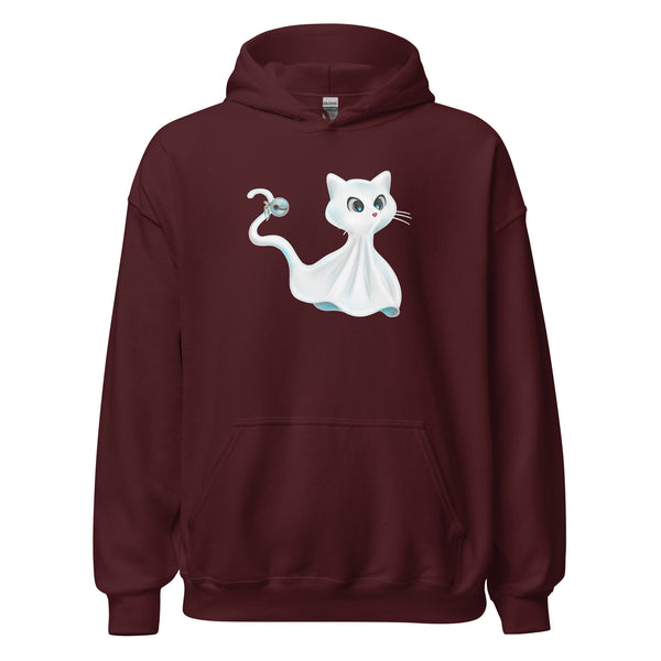 Hoodie Classic - Ghost Cat by Wanderkraehe Maroon ein Produkt von SCHIETKRAM