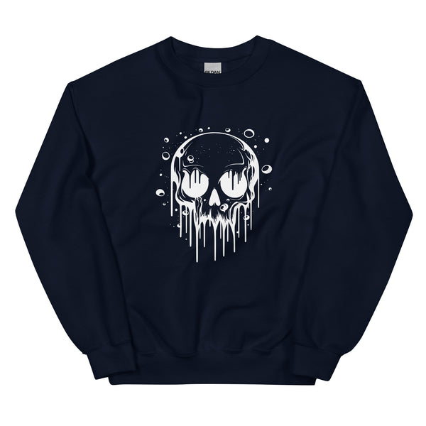 Sweatshirt - Melting Skull white Navy ein Produkt von SCHIETKRAM