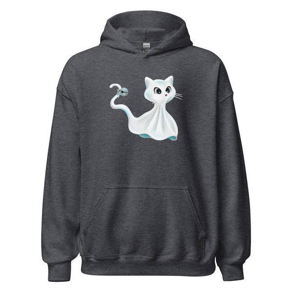 Hoodie Classic - Ghost Cat by Wanderkraehe Dark Heather ein Produkt von SCHIETKRAM
