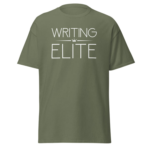 T-Shirt Classic - Writing Elite white Military Green ein Produkt von SCHIETKRAM