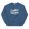 Sweatshirt - Goddess of Writing white Indigo Blue ein Produkt von SCHIETKRAM