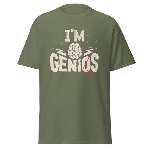 T-Shirt Classic - I'm Genius Military Green ein Produkt von SCHIETKRAM