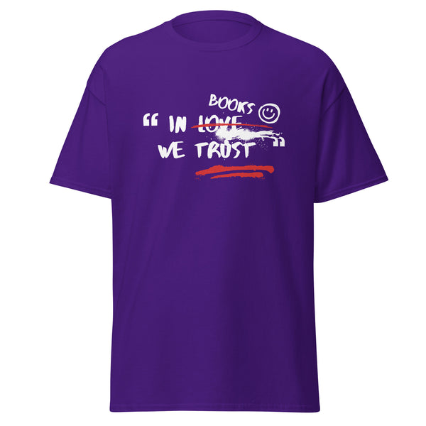 T-Shirt Classic - In Books we trust Purple ein Produkt von SCHIETKRAM
