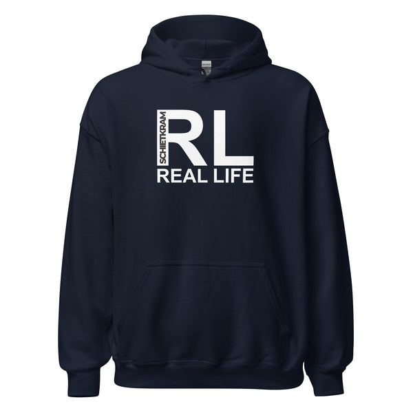 Hoodie Classic - Real Life white Navy ein Produkt von SCHIETKRAM