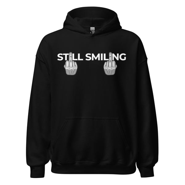 Hoodie Classic - Still Smiling white Schwarz ein Produkt von SCHIETKRAM