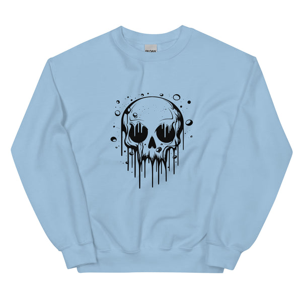Sweatshirt - Melting Skull black Light Blue ein Produkt von SCHIETKRAM