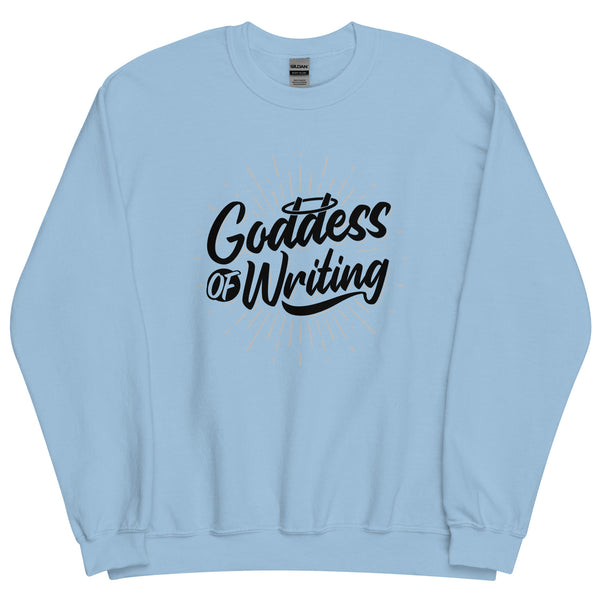 Sweatshirt - Goddess of Writing black Light Blue ein Produkt von SCHIETKRAM