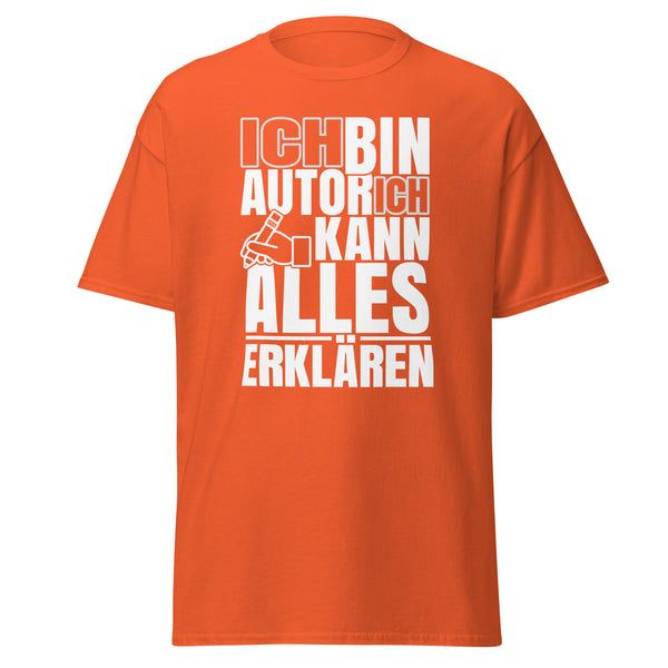 T-Shirt Classic - Ich kann alles erklären white Orange ein Produkt von SCHIETKRAM