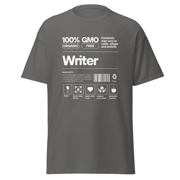 T-Shirt Classic - Writer white Charcoal ein Produkt von SCHIETKRAM