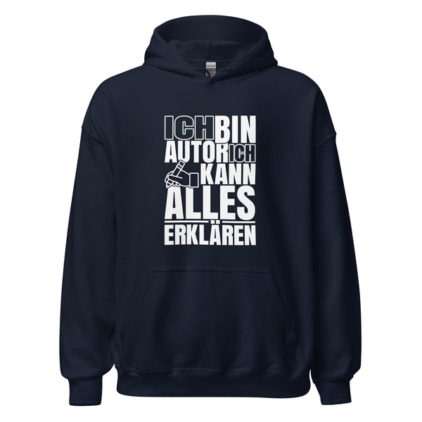 Hoodie Classic - Ich kann alles erklären white Navy ein Produkt von SCHIETKRAM