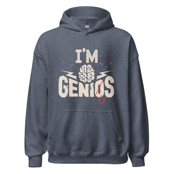 Hoodie Classic - I'm Genius Heather Sport Dark Navy ein Produkt von SCHIETKRAM
