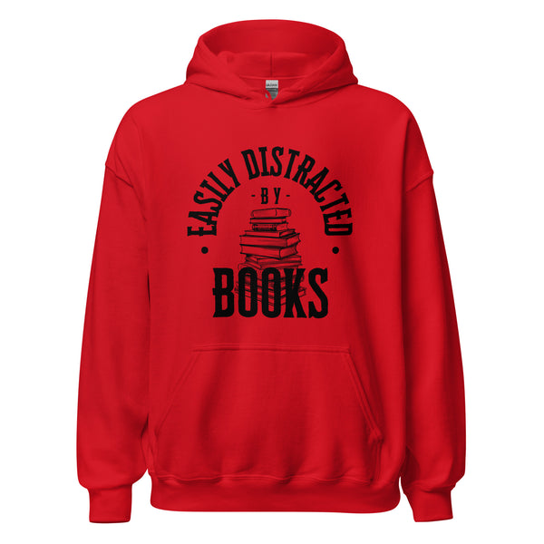Hoodie Classic - Easily distracted by Books black Red ein Produkt von SCHIETKRAM