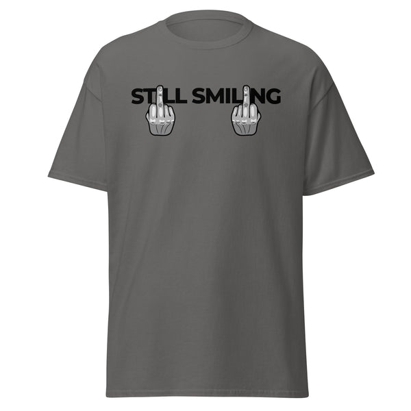 T-Shirt Classic - Still Smiling black Charcoal ein Produkt von SCHIETKRAM