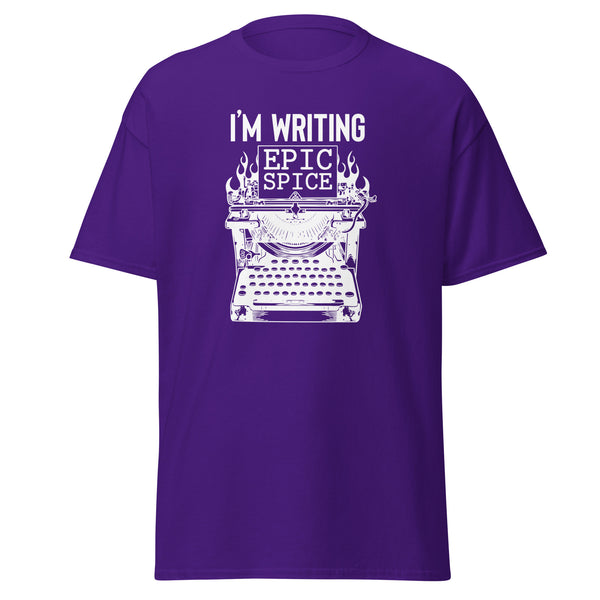 T-Shirt Classic - I'm writing epic spice white Purple ein Produkt von SCHIETKRAM