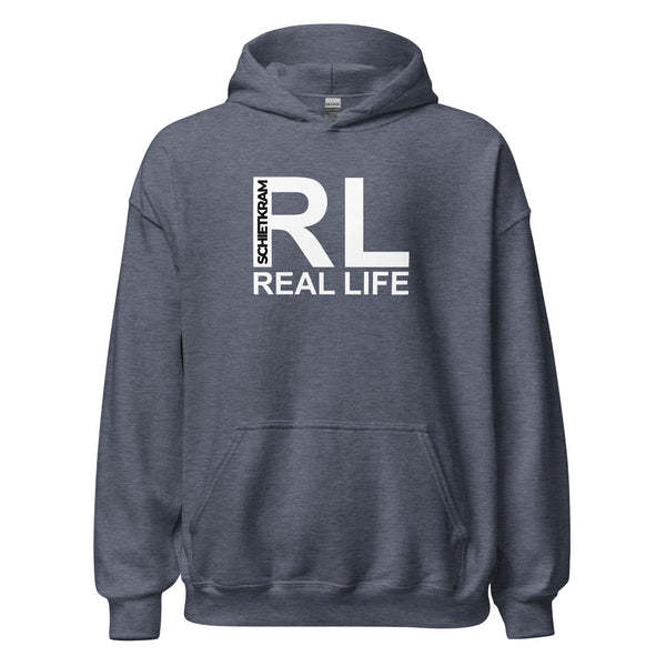 Hoodie Classic - Real Life white Heather Sport Dark Navy ein Produkt von SCHIETKRAM