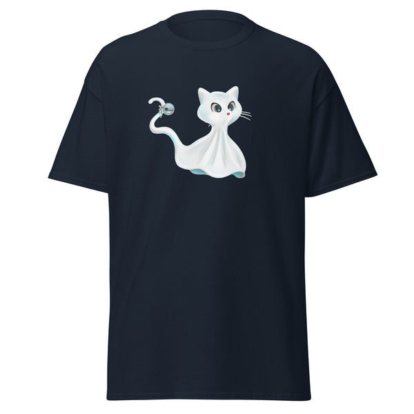 T-Shirt Classic - Ghost Cat by Wanderkraehe Navy ein Produkt von SCHIETKRAM