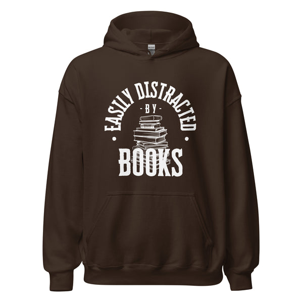 Hoodie Classic - Easily distracted by Books white Dark Chocolate ein Produkt von SCHIETKRAM