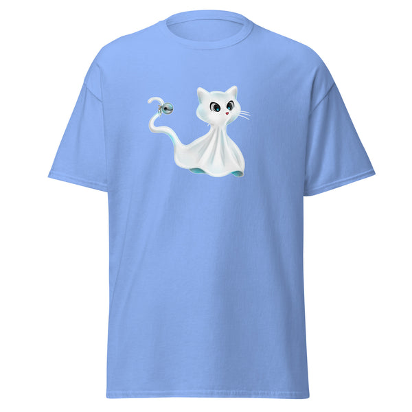 T-Shirt Classic - Ghost Cat by Wanderkraehe Carolina Blue ein Produkt von SCHIETKRAM