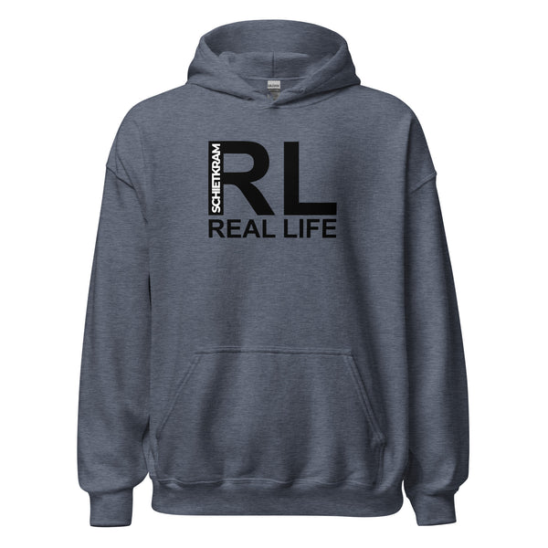 Hoodie Classic - Real Life black Heather Sport Dark Navy ein Produkt von SCHIETKRAM