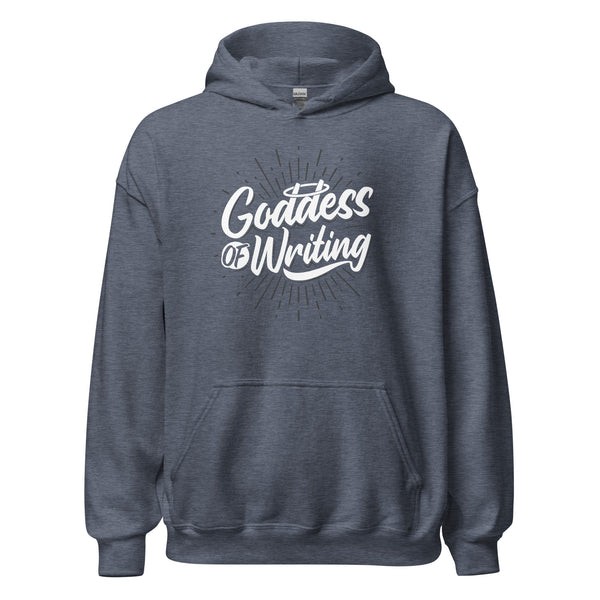 Hoodie Classic - Goddess of Writing white Heather Sport Dark Navy ein Produkt von SCHIETKRAM