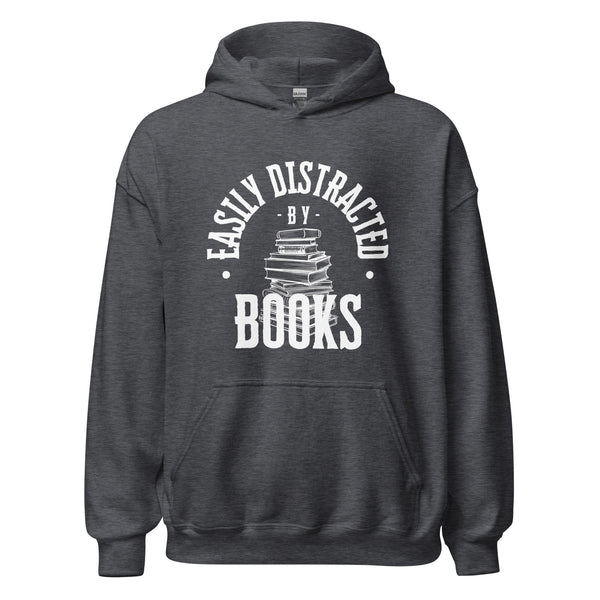 Hoodie Classic - Easily distracted by Books white Dark Heather ein Produkt von SCHIETKRAM