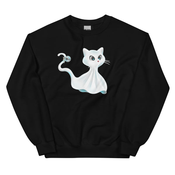 Sweatshirt - Ghost Cat by Wanderkraehe Schwarz ein Produkt von SCHIETKRAM