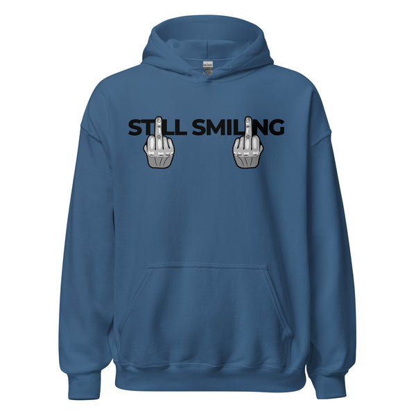 Hoodie Classic - Still Smiling black Indigo Blue ein Produkt von SCHIETKRAM