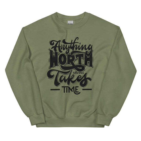 Sweatshirt - Anything Worth Having black Military Green ein Produkt von SCHIETKRAM