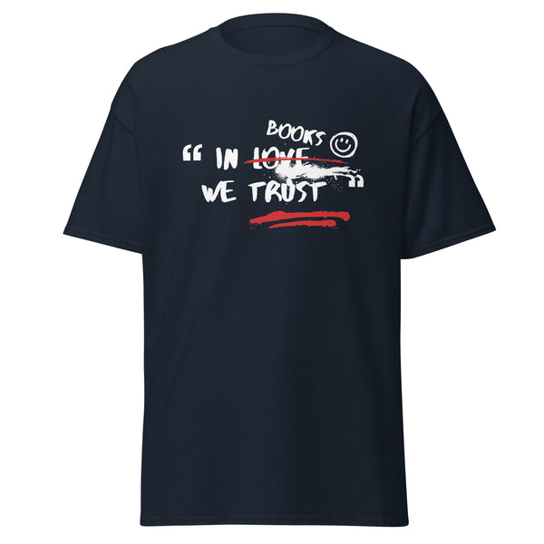T-Shirt Classic - In Books we trust Navy ein Produkt von SCHIETKRAM