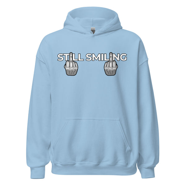 Hoodie Classic - Still Smiling white Light Blue ein Produkt von SCHIETKRAM