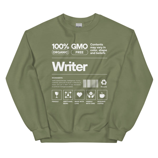Sweatshirt - Writer white Military Green ein Produkt von SCHIETKRAM