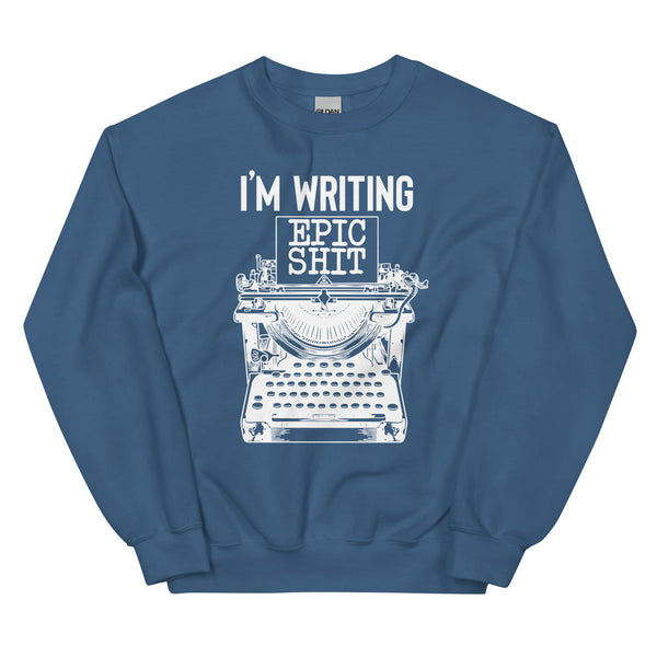 Sweatshirt - Writing Epic Shit white Indigo Blue ein Produkt von SCHIETKRAM