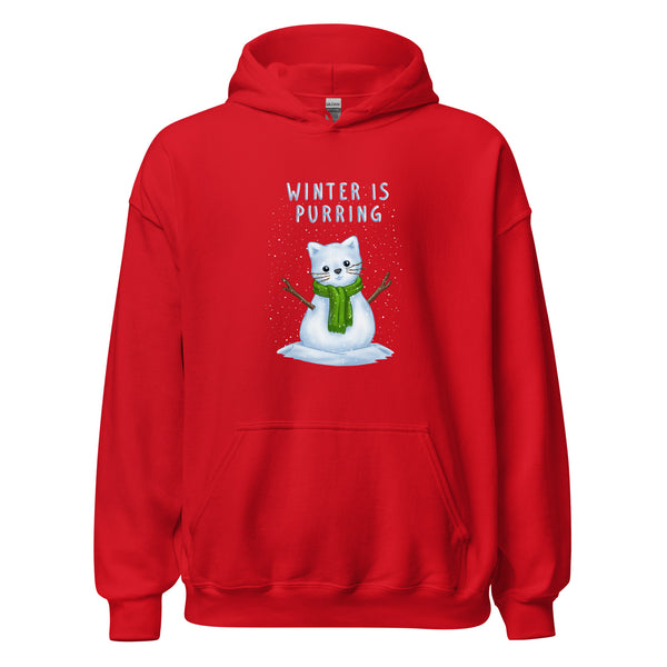 Hoodie Classic - Weihnachts-Katze Schnee by Wanderkraehe Red ein Produkt von SCHIETKRAM