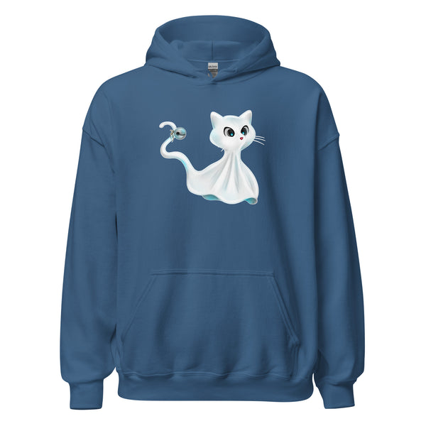 Hoodie Classic - Ghost Cat by Wanderkraehe Indigo Blue ein Produkt von SCHIETKRAM