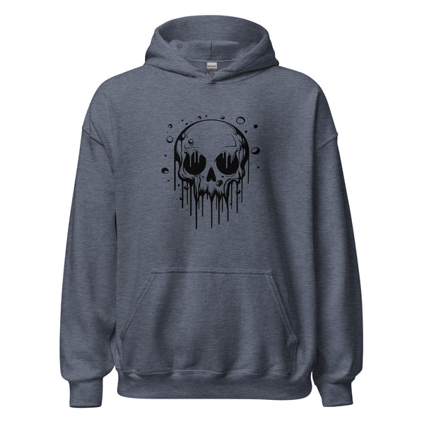 Hoodie Classic - Melting Skull black Heather Sport Dark Navy ein Produkt von SCHIETKRAM