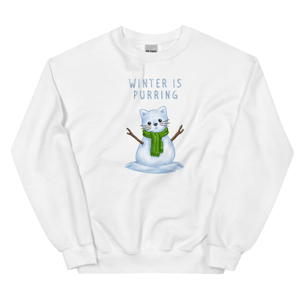 Sweatshirt - Weihnachts-Katze Schnee by Wanderkraehe White ein Produkt von SCHIETKRAM