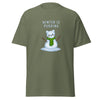 T-Shirt Classic - Weihnachts-Katze Schnee by Wanderkraehe Military Green ein Produkt von SCHIETKRAM