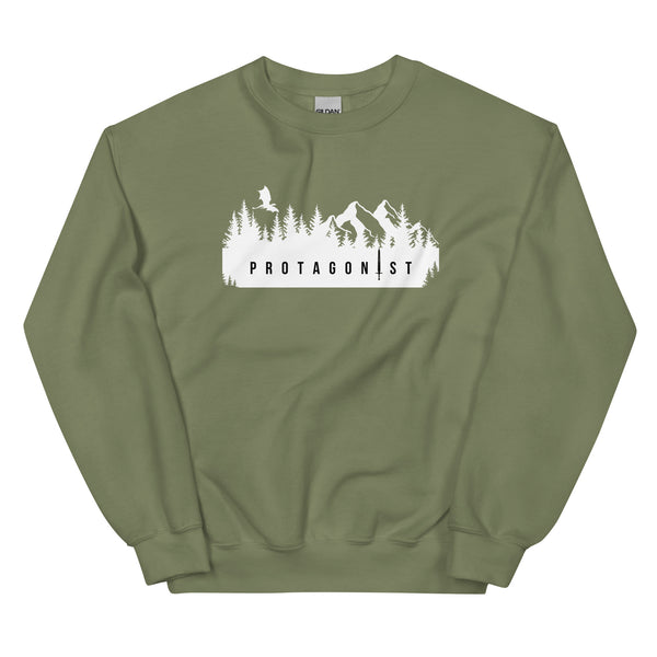Sweatshirt - Protagonist white Military Green ein Produkt von SCHIETKRAM
