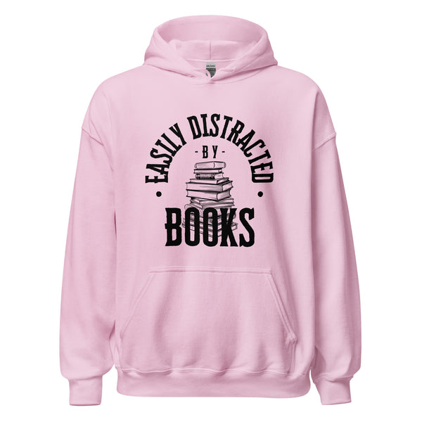 Hoodie Classic - Easily distracted by Books black Light Pink ein Produkt von SCHIETKRAM