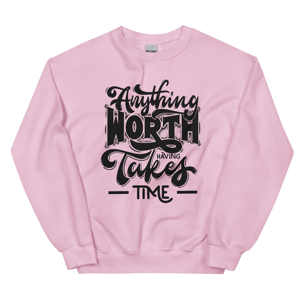Sweatshirt - Anything Worth Having black Light Pink ein Produkt von SCHIETKRAM
