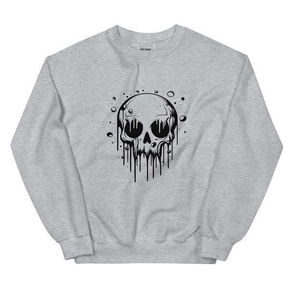 Sweatshirt - Melting Skull black Sport Grey ein Produkt von SCHIETKRAM