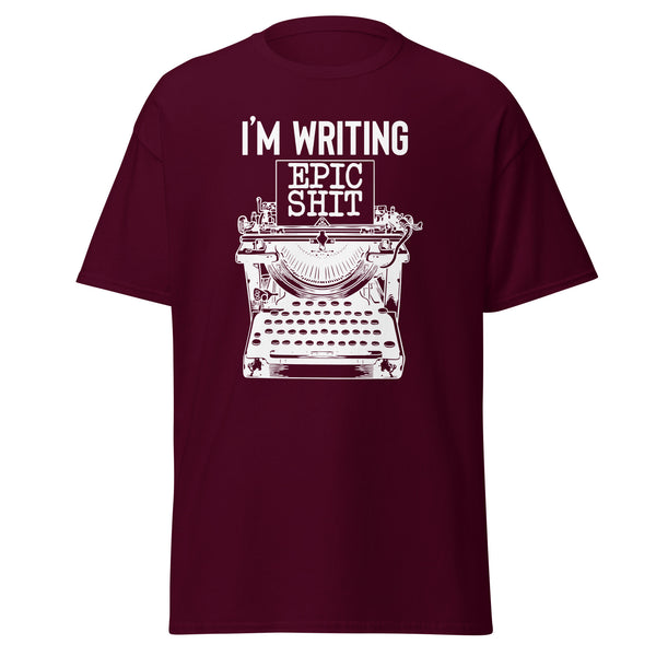 T-Shirt Classic - Writing Epic Shit white Maroon ein Produkt von SCHIETKRAM