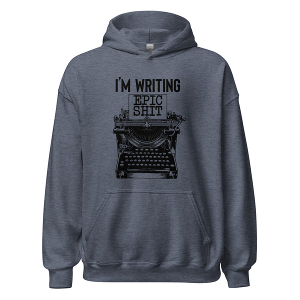 Hoodie Classic - I'm writing epic Shit black Heather Sport Dark Navy ein Produkt von SCHIETKRAM