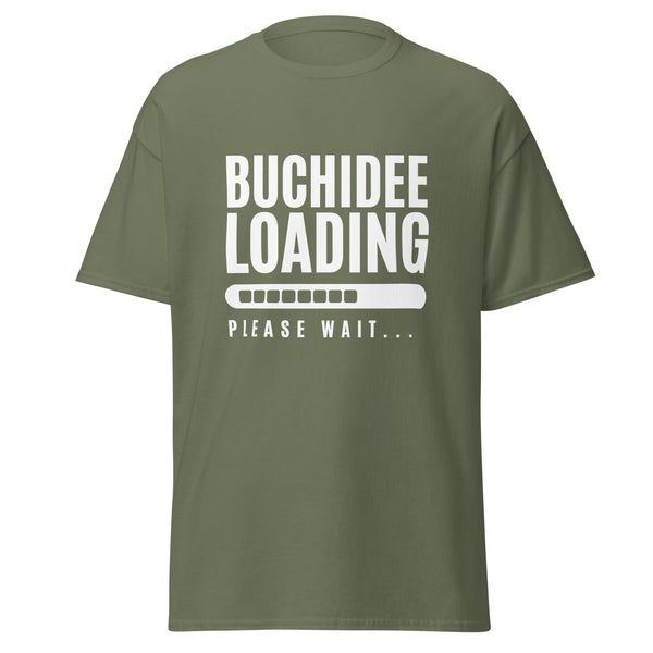 T-Shirt Classic - Buchidee Loading white Military Green ein Produkt von SCHIETKRAM