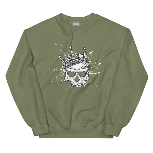 Sweatshirt - King Skull Military Green ein Produkt von SCHIETKRAM