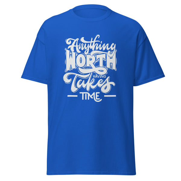 T-Shirt Classic - Anything worth having white Royal ein Produkt von SCHIETKRAM